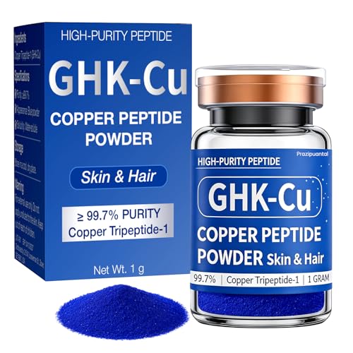 GHK-Cu Copper Peptide Powder 99.7% Pure Authentic Cobalt Blue Cosmetic Ingredient for DIY Serums & Scalp Tonics | Visibly Smoothes Skin & Supports Fuller Hair (1g)
