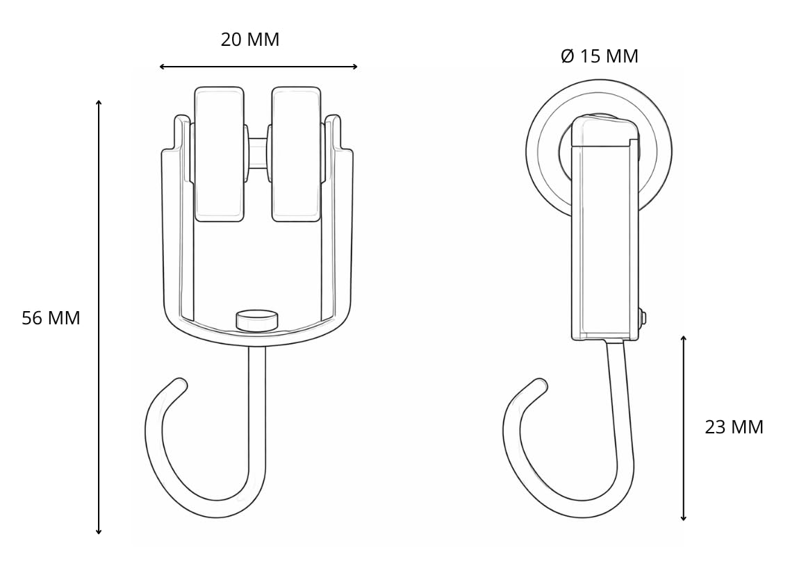FERPASA® - Poleas Dobles Correderas para Cortinas y Toldos – Pack de 10 Poleas Acero Inoxidable – Recambios Profesionales – Alta Resistencia, Deslizamiento Suave, Fácil Instalación (10)