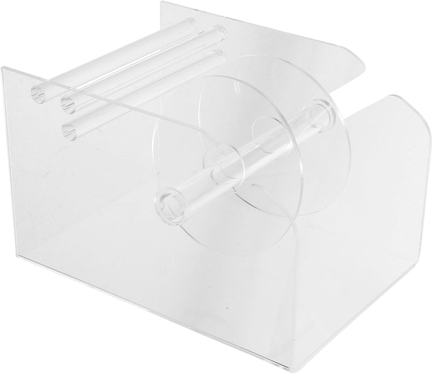 Adjustable Acrylic Label Roll Dispenser Stand with 3 Slots for Office