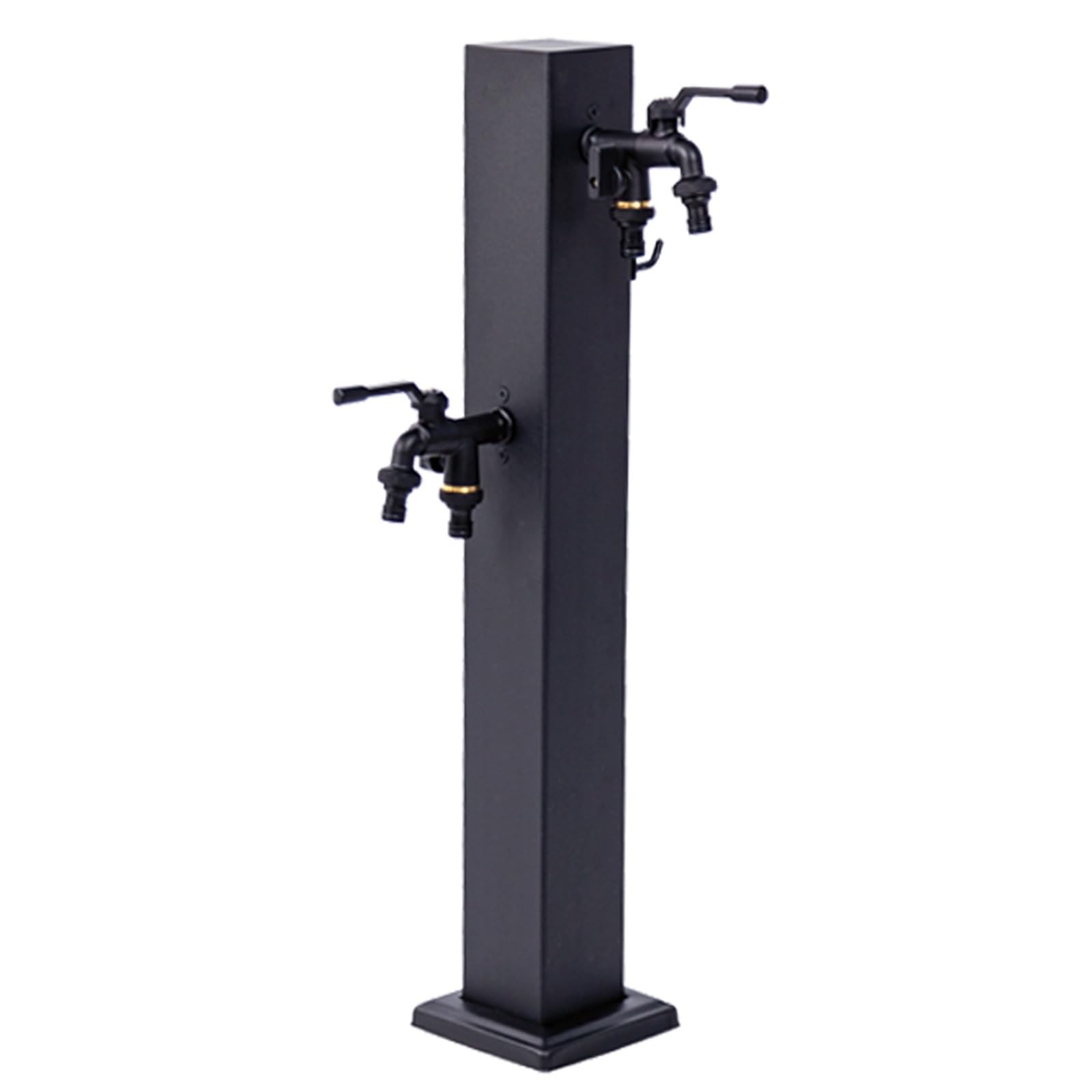 WOTZOV Faucet Water Column,Stainless Steel Outdoor Water Column Faucet - Square Antifreeze Hydrant Dispenser, Durable Decorative Garden Fixture，Black B 65cm/25.6in