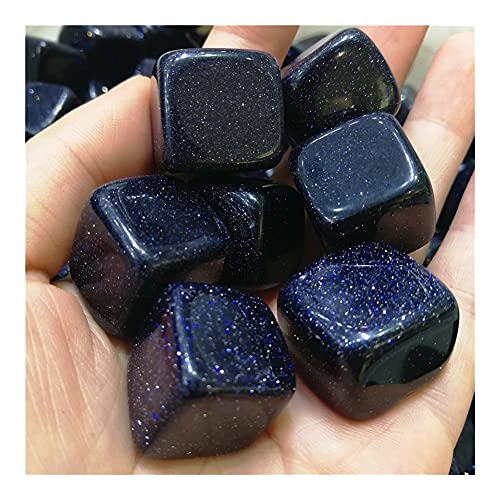 WGPHD Health & Household Blue Gold Sand Stone Cube Polished Gravel Specimen Crystal ore and Minerals Happy Fish Tank Stone Flashy (Size : 100g)