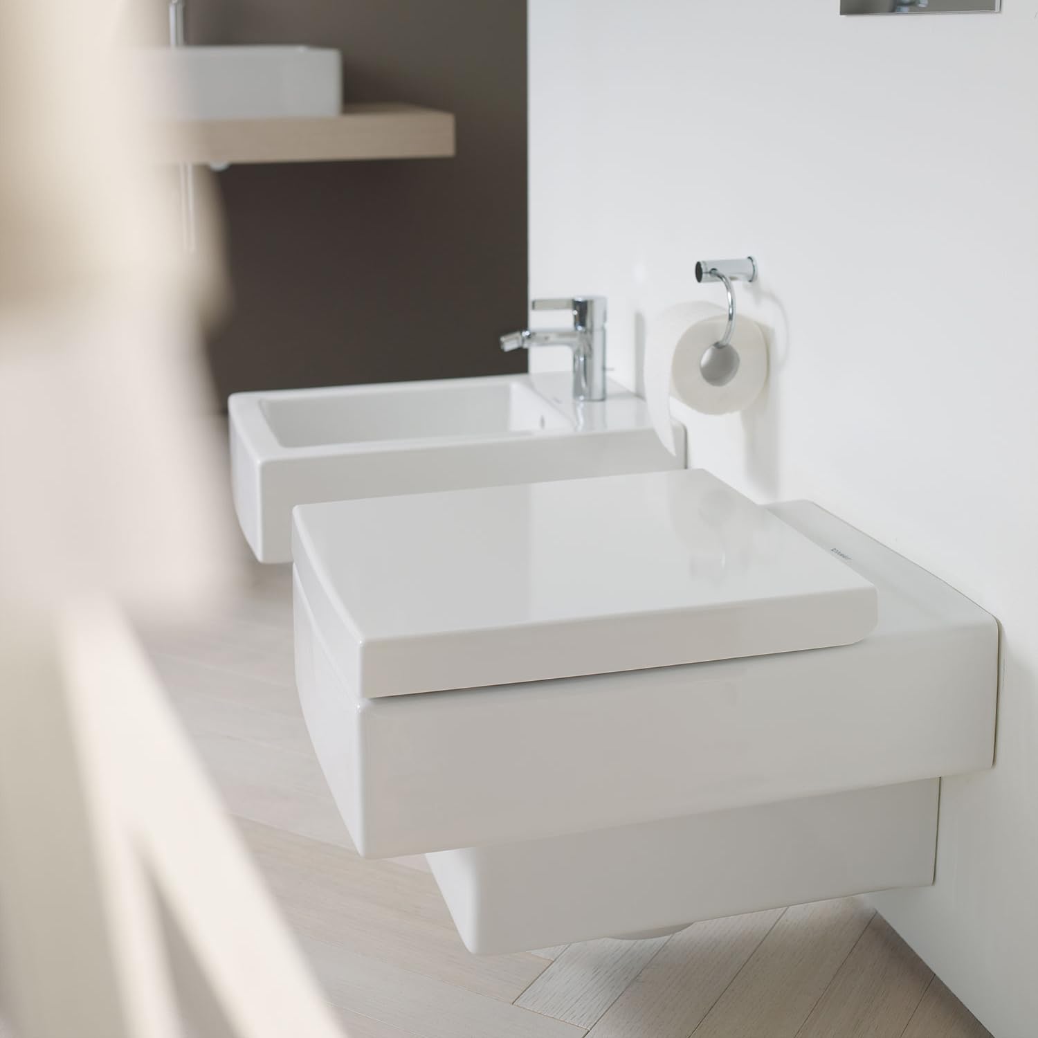 Duravit Vero tapa WC, tapa de wc con mecanismo de cierre suave y lento, asiento de inodoro de urea duroplast, tapadera wc con bisagras de acero inoxidable, tapa de inodoro blanco