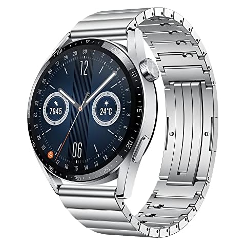 HUAWEI Watch GT 3 Smartwatch, schwarz/Silber, 46mm; Armband Cover