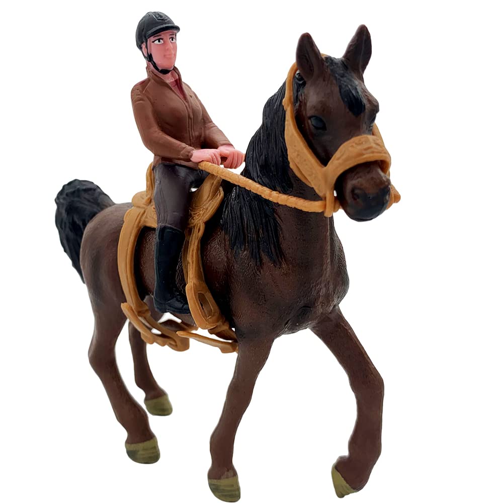 Buy SIENON Big Horse Mare and Stallion Toy Figures with Rider, Saddle