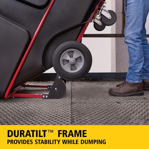 Image of Rubbermaid Commercial Forkliftable Polyethylene Dump Truck, 850-Pound Capacity, Black, for Office Buildings /Schools /Restaurants /Festivals