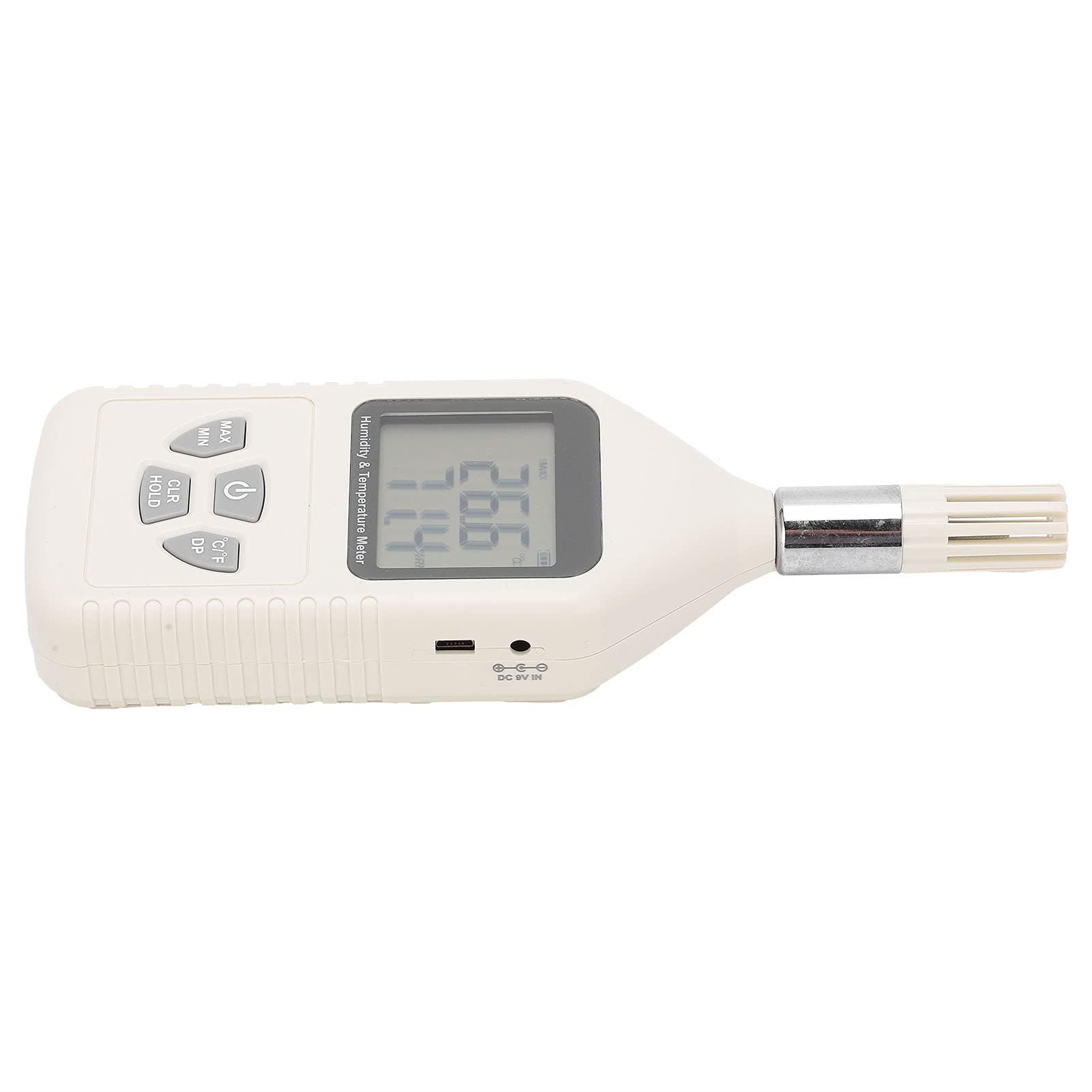 Marhynchus Termómetro Higrómetro Digital GM1360A, Medidor de Humedad y Temperatura Portátil con Pantalla LCD Grande para Almacén de Laboratorio de Fábrica, Sensores Duales -30 °C a 80 °C 0% a