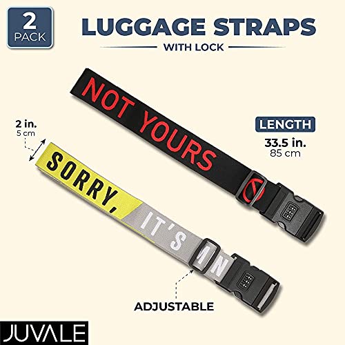 Adjustable Luggage Straps with Lock, Not Yours (33.5 x 2 Inches, 2 Pack) - Image 3