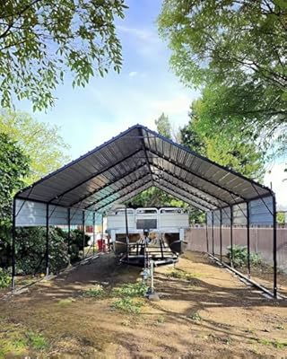 20'x25'x13' Metal Carport for 2 Cars, Extra Tall Carport, Reinforced Frame and Roof for All-Weather, Permanent Garage for Bass Boats, Full-Sized Pickup Trucks, and Tractors, N.W. 980 Lbs