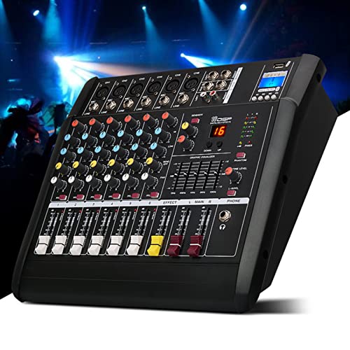 QARNBERG Mezclador de DJ Profesional, Controlador de DJ de 4 Canales con 16 Efectos DSP USB...