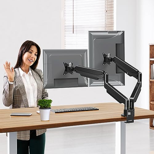 Image of MOUNT PRO Dual Monitor Stand for Max 43 Inch Ultrawide Computer Screen, Premium Aluminum Heavy Duty Monitor Arm Holds 6.6lbs to 33lbs, Gas Spring Full Motion Display Desk Stand, VESA Mount