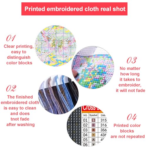 Image of 51buyoutgo 11CT Stamped Cross Stitch Kits for Adults - 16x16 IN Beginner Embroidery Kit with Easy Funny Washable Coastal Landscape Pattern, Pre Printed Fabric for DIY Home Decor, Gifts & Stress Relief