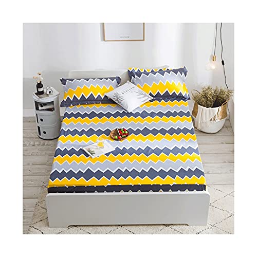 Protège-matelas imperméable PAHION 150x200 microfibre drap-housse jaune