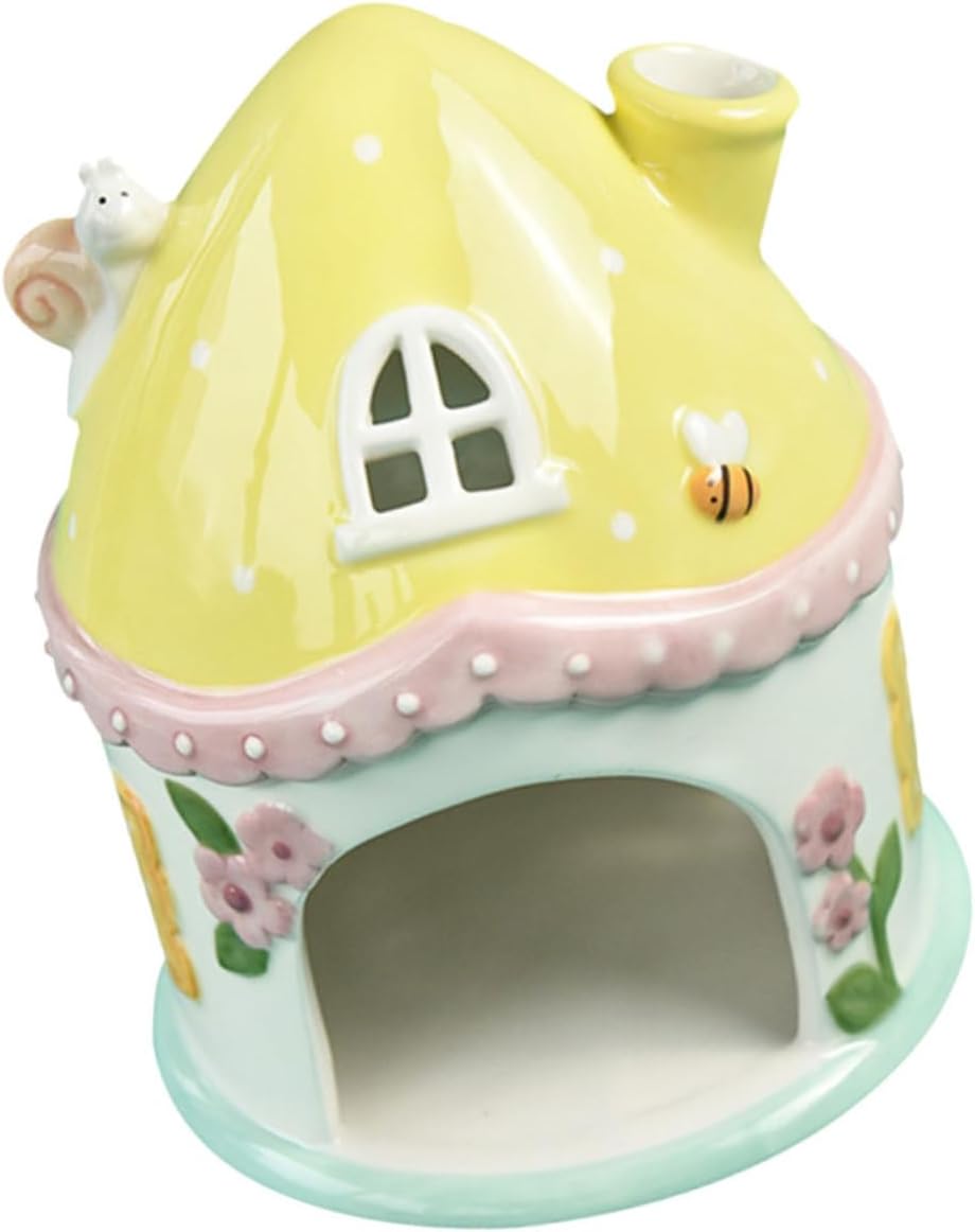 Totority Ceramic Hamster Castle Hideout Colorful PET Shelter for Guinea Pigs and Rabbits Sturdy Small Animal House Ventilation and Cozy Sleeping Corner