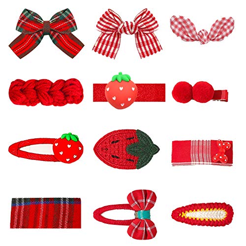 12 PCS Bowknot Hair Clip for Baby Kids Bowknot Clips Sets Hair Siwa Bows Hair Accessories Hairpins Clips Christmas Happy New Year Gifts for Toddlers Infants
