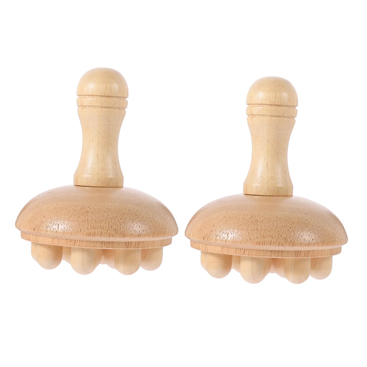 Anneome Pettine Massaggiante in Legno di Gomma per Cuoio Capelluto 2 Pezzi, Portatile, Delicato Sul Cuoio Capelluto, per Casa e Viaggio