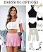 Avidlove Women Pleated Mini Skirt Elastic Waist Skater Skirt Summer Ruffle Lingerie Sexy Skirts (PinkXL)