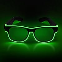 Vista 16 de Ainiv Gafas de luz inalámbrica, 3 modos, LED luminosas, que brillan en la oscuridad, para fiestas, DJ, EDM, Halloween, Navidad Inalámbrico - Rosa