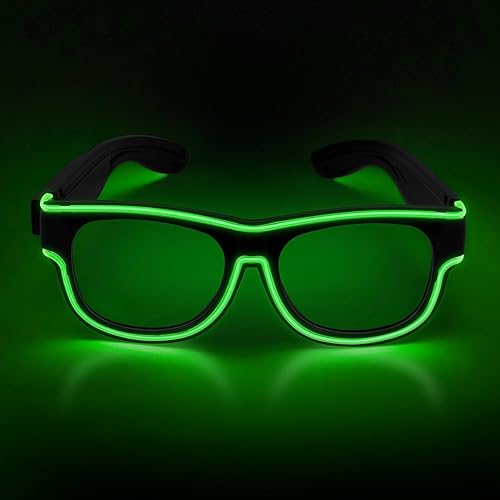 Miniatura 16 de Ainiv Gafas de luz inalámbrica, 3 modos, LED luminosas, que brillan en la oscuridad, para fiestas, DJ, EDM, Halloween, Navidad Inalámbrico - Rosa