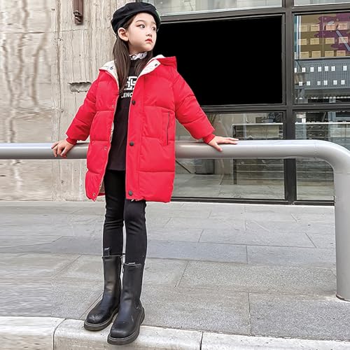 KAGAYD Kids Boys Girls Solid Snowsuit Winter Thick Warm Hooded Down Jacket Full-Zip Coats with Pockets 3~9T3