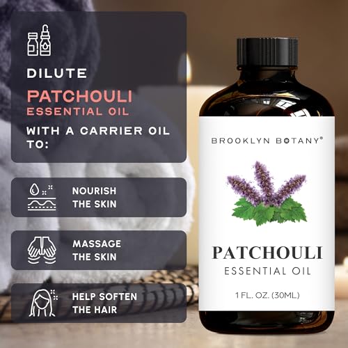 Image of Brooklyn Botany Patchouli Essential Oil - 100% Pure and Natural - Premium Grade Oil with Dropper - for Aromatherapy and Diffuser - 1 Fl Oz