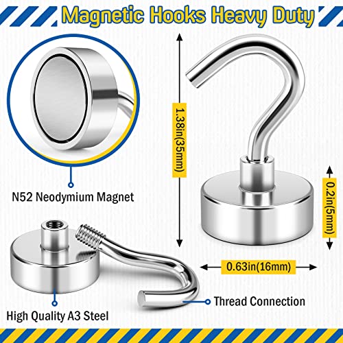 Image of FINDMAG Magnet Hooks, 30LB+ Magnetic Hooks for Cruise Cabins, 28 Pack