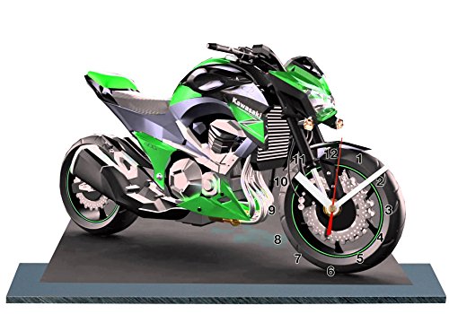 auto-horloge Kawasaki Z800, Miniatur Modell Motorrad in der Uhr 01 Cover