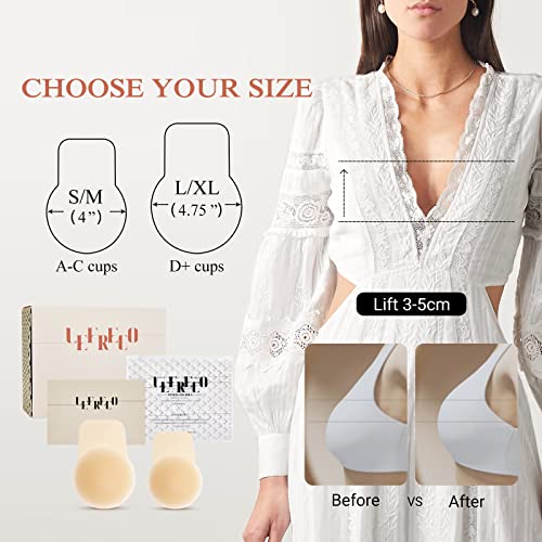 Image of Sticky Bra Push Up 2 Pairs, Nipple Covers for Women Silicone Adhesive Bra Pasties