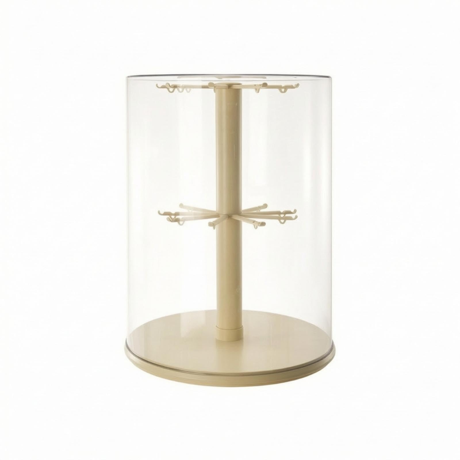 Rotating Doll Display Case Dustproof Display Case with Hanger Clear Rotating Jewelry Box for Collectors, Desk, Bedroom-image-16