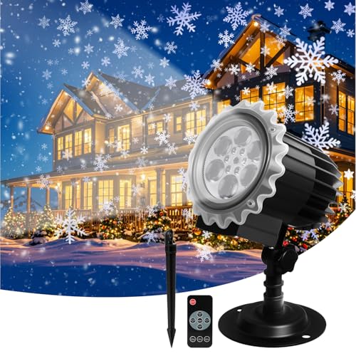 CIXMUS Projektor Weihnachten Aussen, 9W Heller LED Schneeflocke...