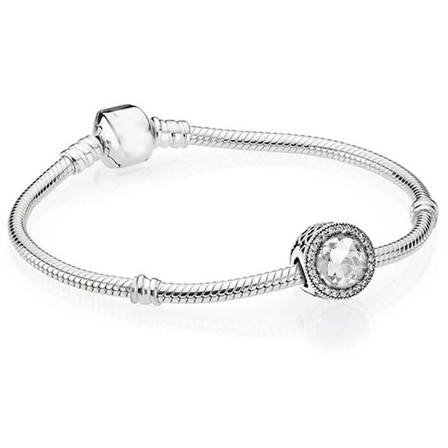 Peora Silver Plated White Cubic Zirconia Studded Bracelet Stylish Fashion Jewellery for Girls & Women (B0CT5R3NJD) Amazon Price History, Amazon Price Tracker