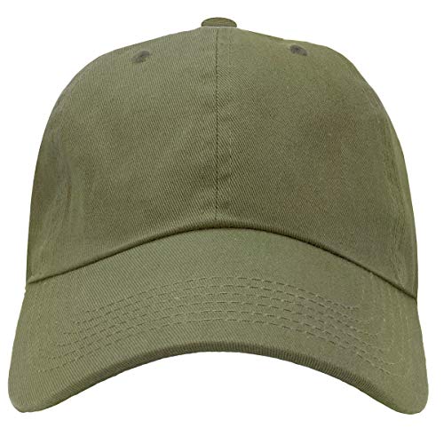 Falari Classic Baseball Cap Dad Hat 100% Cotton Soft Adjustable Size Army Green