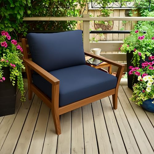 Eddie Bauer Sunbrella® Fabric 1-Piece Outdoor Lounge Chair Cushion, 23" W x 27" L, Canvas Navy by Eddie Bauer - Image 2