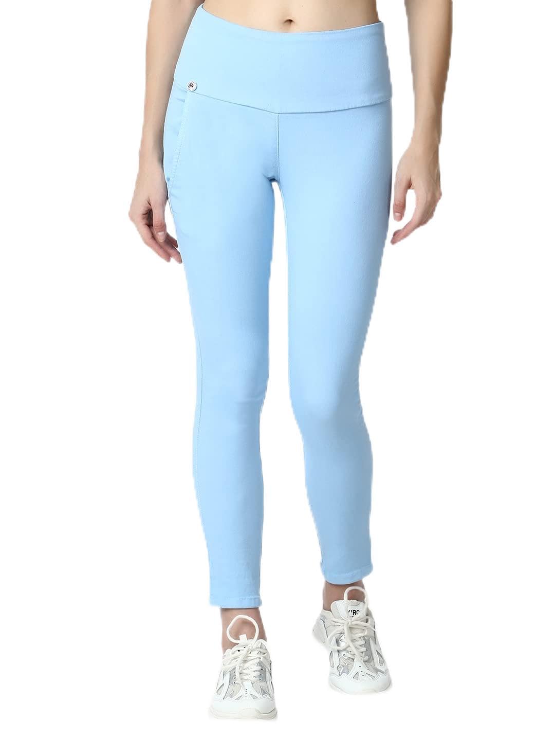 3 butterflies!!! Women's Denim Skinny Fit Jeggings with Stretchable High-Rise Waist Ankle Length Solid Pattern and Elastic Closure Type-picture-45