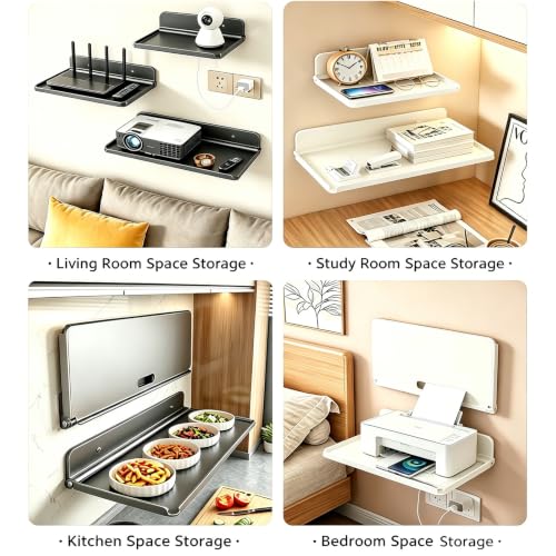 Mesa plegable de pared para desayunos en cocinas pequeñas sin taladro 8