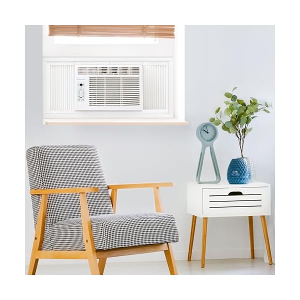 Keystone lcd kstaw08ce 8000 btu window mounted air conditioner star rating follow me remote control energy saver and sleep mode timer and auto restart 8000 white  urban country home decor