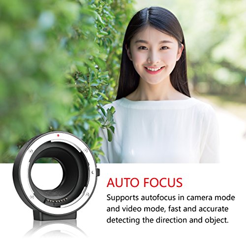 MEKE Lens Adapter EF-EOS M Auto-Focus Lens Converter for Canon EF/EF-S Lens to Canon EOS-M Mirrorless Cameras M1,M2,M3,M6II,M50,M100,M200