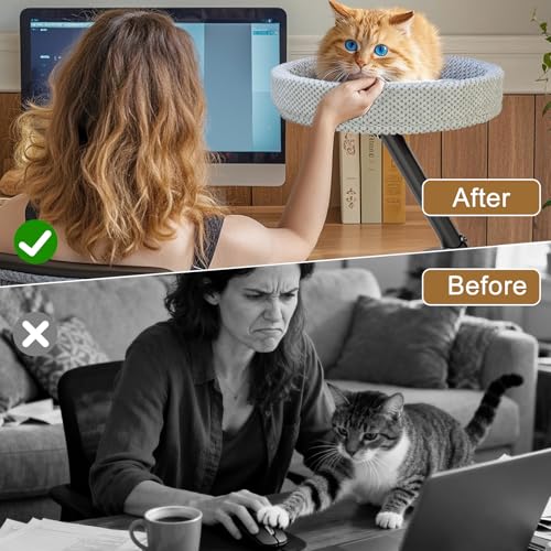 Simcat Modern Desk Cat Bed, Pet Cat Bed for Table Supports Up to 40 lbs, Removable Study Office Game Tables Indoor Cats Desk Beds by Simcat - Image 4