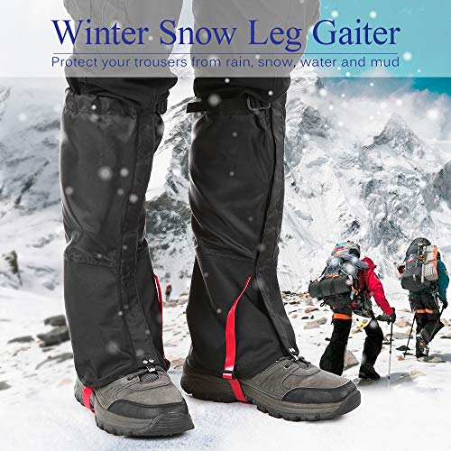 Lixada Guêtres de Randonnée Étanche, Guêtres de Jambe Guêtres de Botte de Neige Anti-déchirure réglables imperméables pour la Raquette en Plein air, randonnée, Ski - Image 8