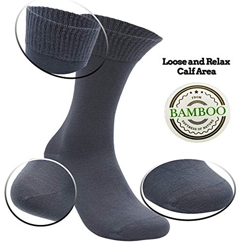 Diabetic Bamboo Socks Natural Comfortable Soft For Men Women - Made In Turkey For High Circulation, Diabetes, Varicose Veins, Maternity Pregnancy (Mixed 4 Pairs) #TOP1