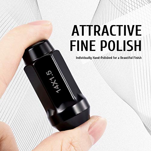 Omt M14X1.5 Lug Nuts With Cone Seat, 3/4" 19Mm Hex 1.9X0.87 In. Blackened Wheel Lug Nuts Compatible With Chevrolet Silverado Suburban 1500 Ford Expedition F-150 Ram 1500 & More, Set Of 24 #TOP5