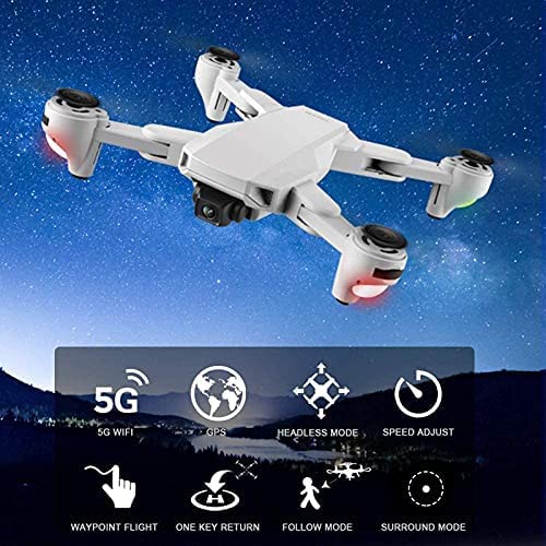 Dron GPS z kamerą 4K, składany dron RC 5G WiFi FPV, zdalnie sterowany quadcopter z optycznym pozycjonowaniem przepływu i trybem bezgłowym, lot po drodze, podążaj za mną, 2 baterie