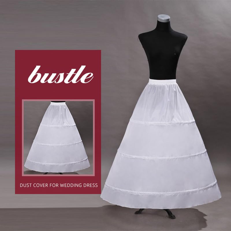 Hoop Skirt Petticoat for Girls Women Underskirt for Wedding Dress Ball Gown Crinoline Petticoats White3