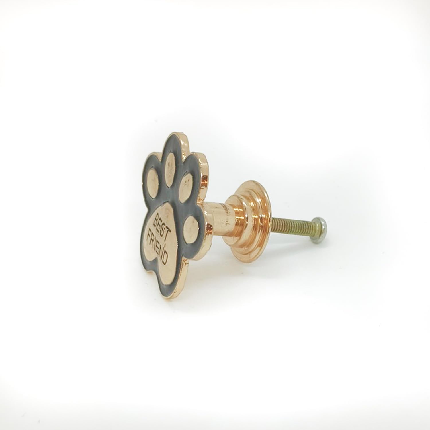2 Pcs Dog Paw Knobs, Kitchen Cabinet Knobs Gold Dresser Knobs Black Cupboard Door Handles Animal Drawer Handles for Kitchen Cabinet Hardware