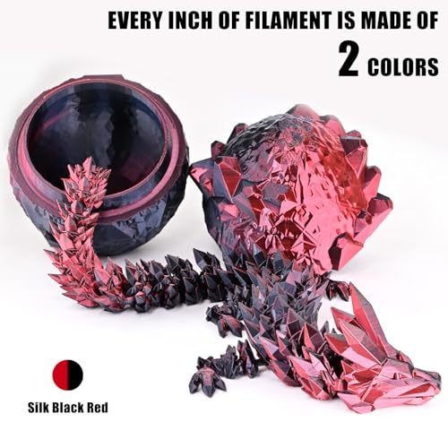 Image of OVV3D PLA Filament 1.75mm, 3D Printer Filament Silk PLA Dual Color PLA Filament, Black Red, Color Change Every Inch 3D Printer Filament + /-0.02mm, 1kg /2.2lb