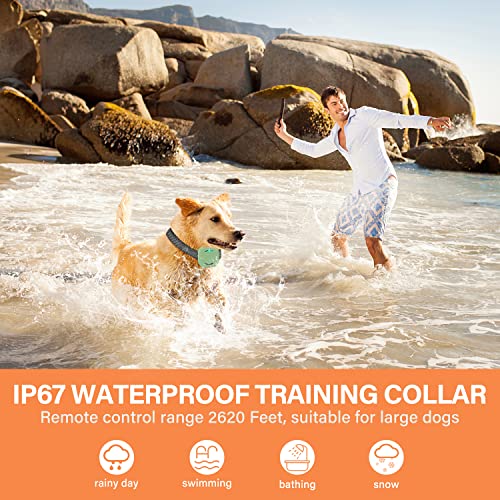 C Coolinluo Dog Shock Collar For 2 Dogs,Dog Training Collar With Remote, 2620 Ft,4 Training Modes, Ip 67 Waterproof &Rechargeable E-Collar,Bark Shock Collar For Small Medium Large Dogs (Black) #TOP4