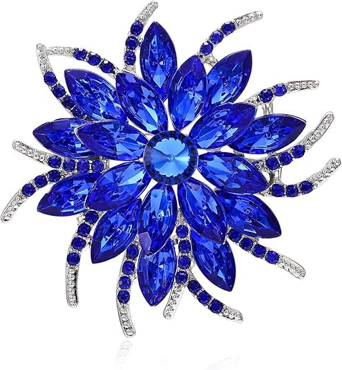 Broche de flor de cristal grande con diamantes de imitación, broche de flor de cristal, alfileres de solapa, boda, cumpleaños, baile, banquete, vestido, traje, ceremonia, ropa