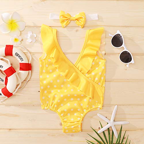 Girls Swimwear 3-6 Months Toddler Baby Girls One Piece Dot Printed Ruffles Swimsuit Swimwear
