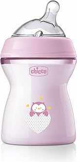 Natural Feeling 250ml Baby Milk Feeding Plastic Bottle with Wide Neck, Anti-Colic for Easy Milk Flow, for Babies & Toddlers 2m+ (Pink)