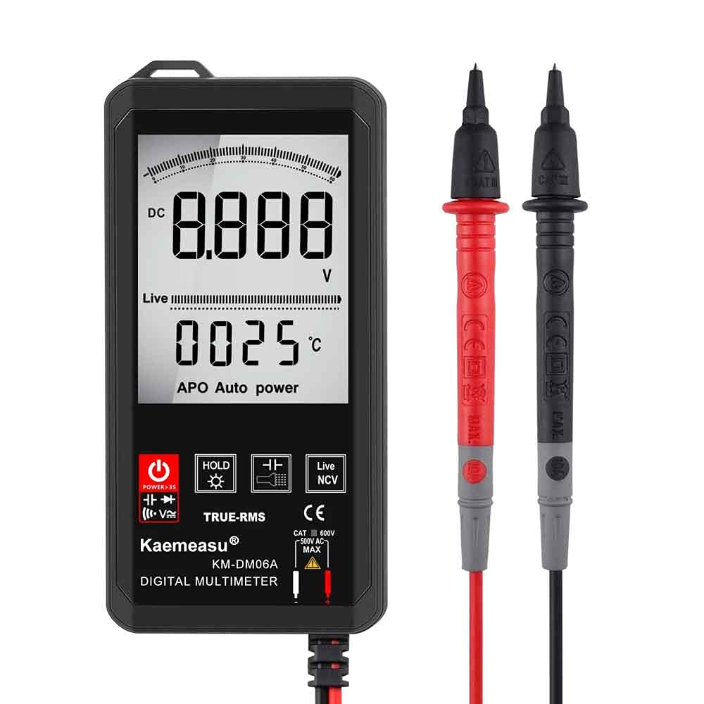 Kaemeasu | Touch Digital Multimeter Large Screen Smart Mini Universal Meter Ultra-Thin Pocket Electronic Repair Tool | Km-Dm06A