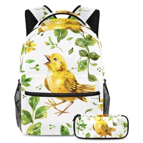Sac à dos poussin chantant avec trousse pour des journées scolaires joyeuses